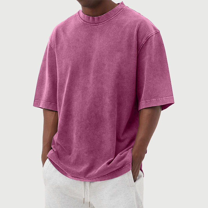 T-Shirt Herre | Oversized Bomuld T-Shirt Med Washed Look