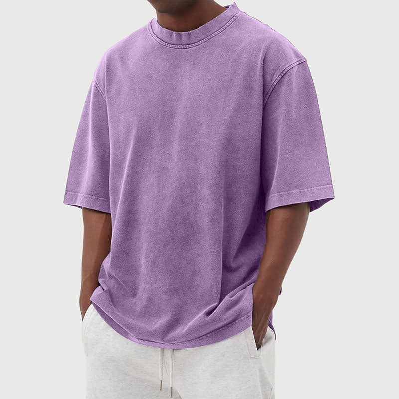 T-Shirt Herre | Oversized Bomuld T-Shirt Med Washed Look