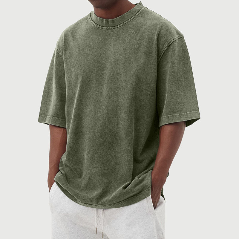 T-Shirt Herre | Oversized Bomuld T-Shirt Med Washed Look